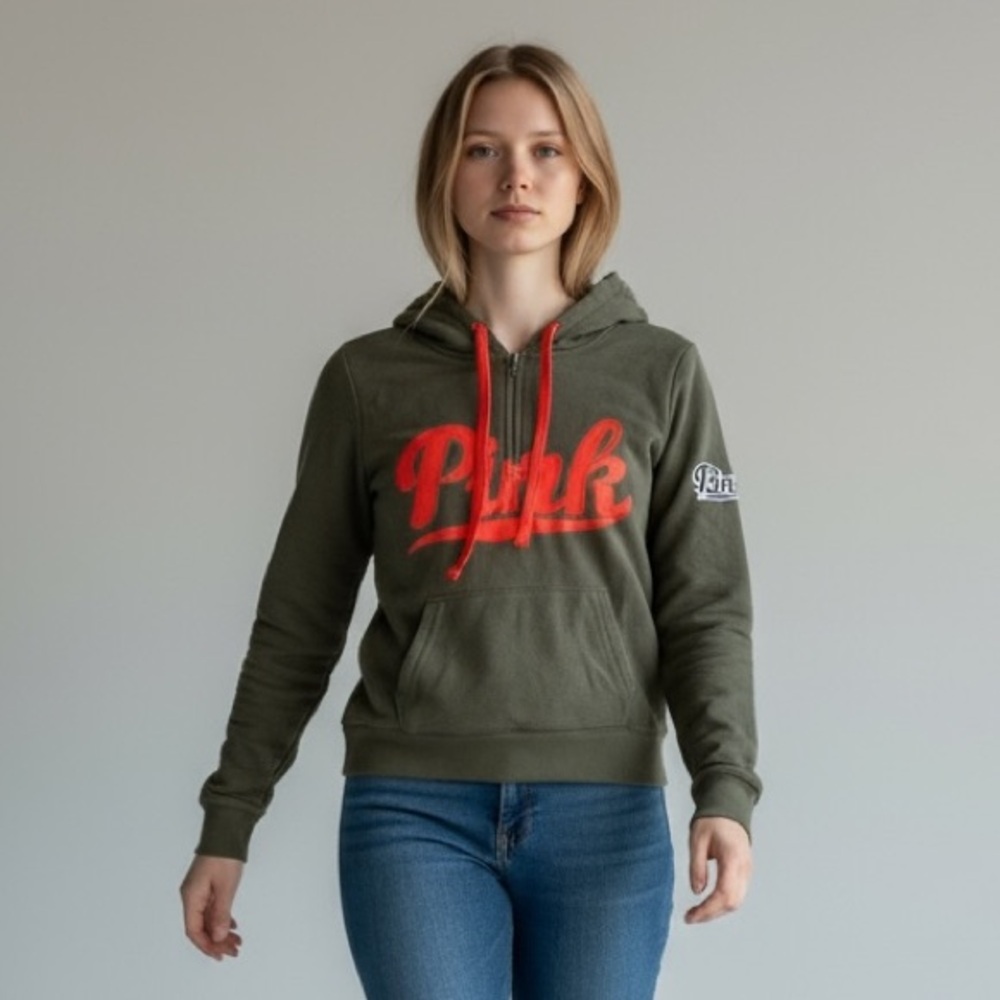 PINK Victoria’s Secret Olive Green Hoodie